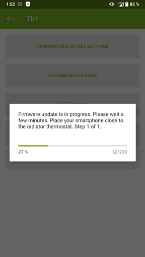Calor BT FW update progress bar