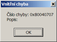 Error code 0x80040707