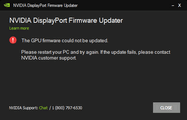 NVIDIA Graphics Firmware Updater Error