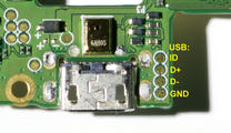 Lenovo K6 USB testpoints on MB-top