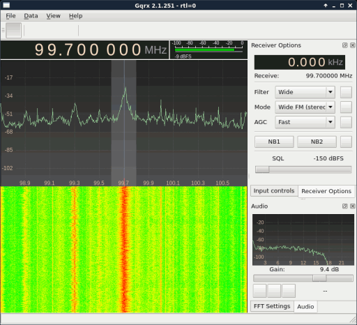 program GQRX v akci