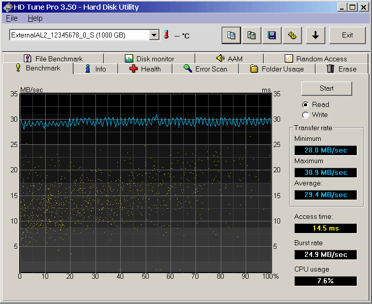 HD Tune benchmark