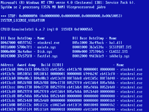 BSOD: SYSTEM_LICENSE_VIOLATION