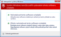 instalace ovladae s poruenm podpisem